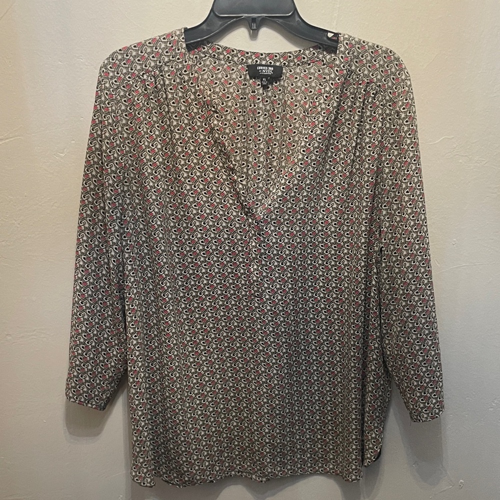 NYDJ Multicolor Patterned Blouse - image 1